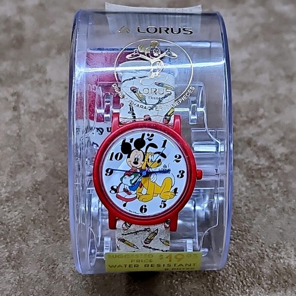Lorus Mickey Mouse‎ Pluto Watch Vintage 1980s Japan Quartz New Sealed Disney main image 5